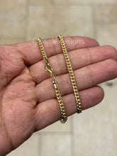 18K Yellow Gold Plated Miami Cuban Curb Link Gold Chain Necklace 3.7mm For Women Or Men